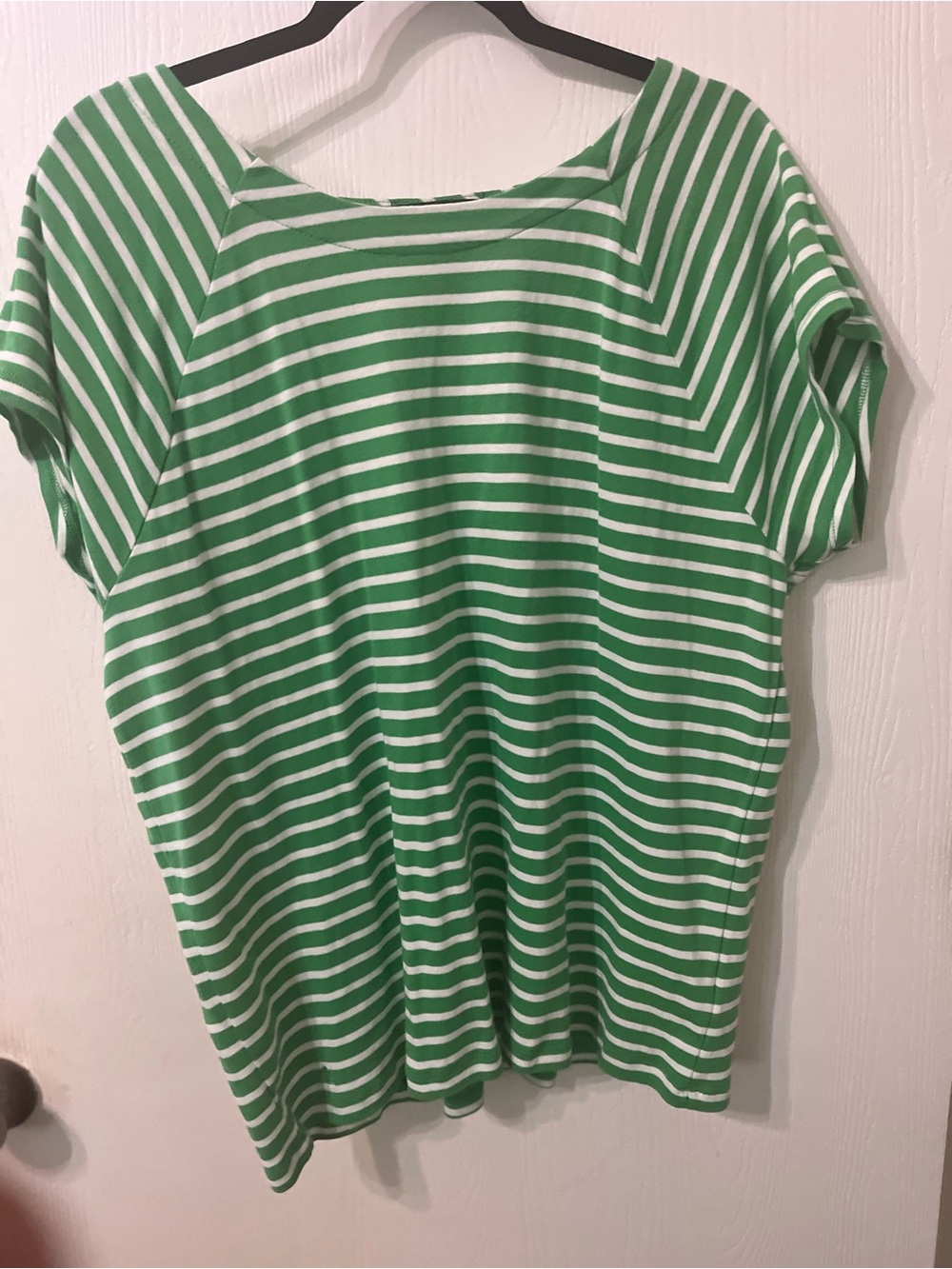 Ralph Lauren Green and White Striped Women’s Tee Size 2X